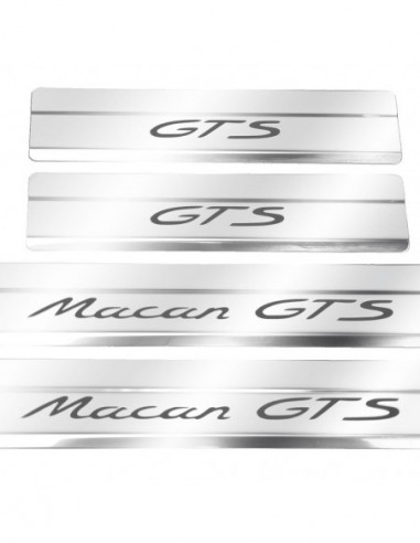 PORSCHE MACAN  Door sills kick plates MACAN GTS  Stainless Steel 304 Mirror Finish Black Inscriptions