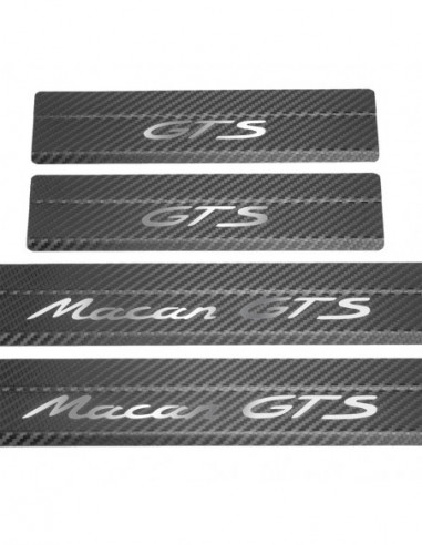 PORSCHE MACAN  Door sills kick plates MACAN GTS  Stainless Steel 304 Mirror Carbon Look Finish