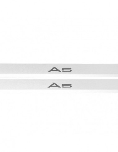 AUDI A5 B9 Door sills kick plates   Stainless Steel 304 Mat Finish Black Inscriptions