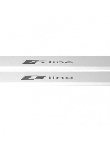 AUDI A5 B9 Door sills kick plates SLINE  Stainless Steel 304 Mat Finish Black Inscriptions