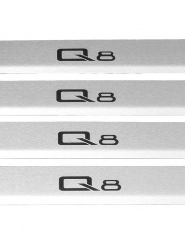 AUDI Q8  Plaques de seuil de porte   Acier inoxydable 304 Inscriptions en noir mat