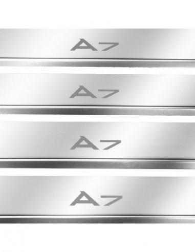 AUDI A7 4G9 Plaques de seuil de porte   Acier inoxydable 304 Finition miroir