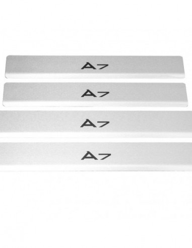 AUDI A7 4G9 Door sills kick plates   Stainless Steel 304 Mat Finish Black Inscriptions