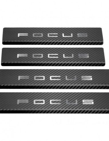 FORD FOCUS MK4 Door sills kick plates   Stainless Steel 304 Mirror Carbon Look Finish