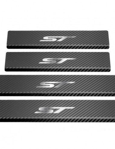 FORD FOCUS MK4 Door sills kick plates ST  Stainless Steel 304 Mirror Carbon Look Finish