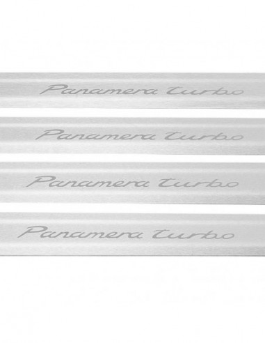PORSCHE PANAMERA 971 Door sills kick plates PANAMERA TURBO  Stainless Steel 304 Mat Finish