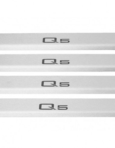 AUDI Q5 FY Door sills kick plates   Stainless Steel 304 Mat Finish Black Inscriptions