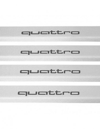 AUDI Q5 FY Door sills kick plates QUATTRO  Stainless Steel 304 Mat Finish Black Inscriptions