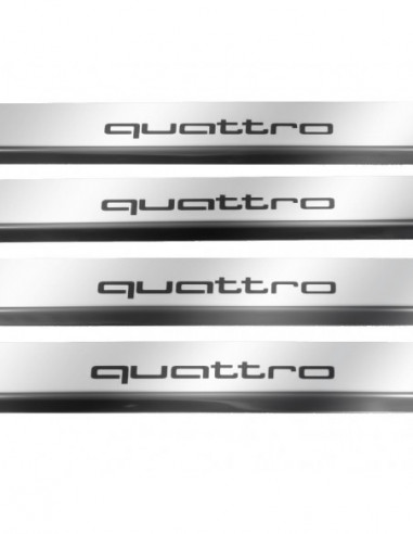 AUDI Q5 FY Door sills kick plates QUATTRO  Stainless Steel 304 Mirror Finish Black Inscriptions