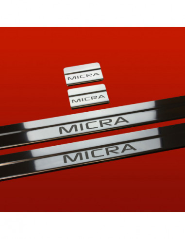 NISSAN MICRA K13 Door sills kick plates  Prefacelift Stainless Steel 304 Mirror Finish