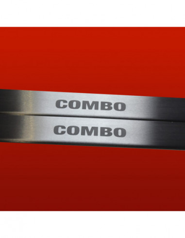 OPEL/VAUXHALL COMBO C Door sills kick plates   Stainless Steel 304 Mat Finish