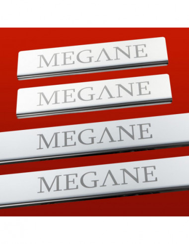 RENAULT MEGANE MK3 Door sills kick plates  5 doors Stainless Steel 304 Mirror Finish