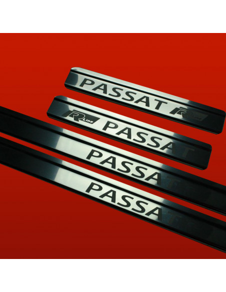 VOLKSWAGEN PASSAT B6 Plaques de seuil de porte PASSAT RLINE  Acier inoxydable 304 Finition miroir