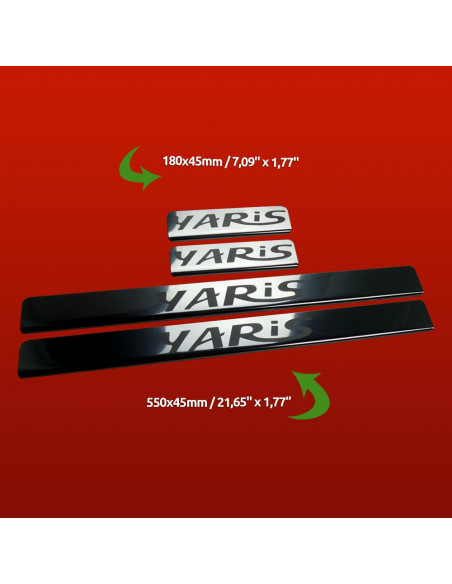 TOYOTA YARIS MK2 Prahové lišty, 5 dveří, nerezová ocel 304, lesklé