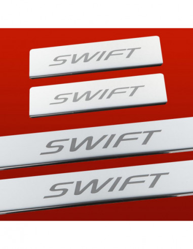 SUZUKI SWIFT MK4 Plaques de seuil de porte  5 portes Acier inoxydable 304 Finition miroir