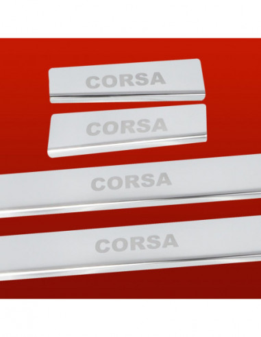 OPEL/VAUXHALL CORSA D Door sills kick plates  5 doors Stainless Steel 304 Mirror Finish