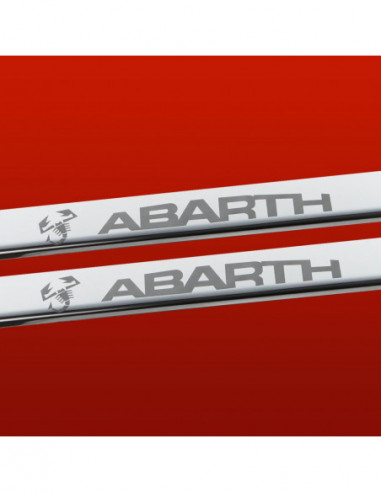 FIAT 500  Door sills kick plates ABARTH  Stainless Steel 304 Mirror Finish