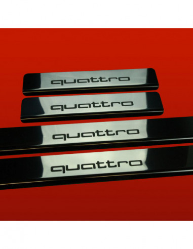 AUDI A1 8X Battitacco sottoporta QUATTRO5 porte Acciaio inox 304 finitura a specchio