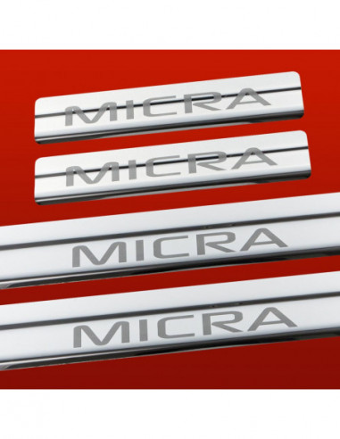 NISSAN MICRA K12 Plaques de seuil de porte  5 portes Acier inoxydable 304 Finition miroir