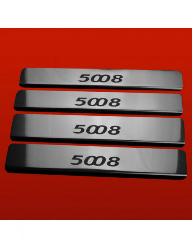 PEUGEOT 5008 MK1 Door sills kick plates   Stainless Steel 304 Mirror Finish