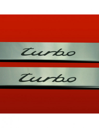 PORSCHE 911 996 Plaques de seuil de porte TURBO  Acier inoxydable 304 Finition miroir