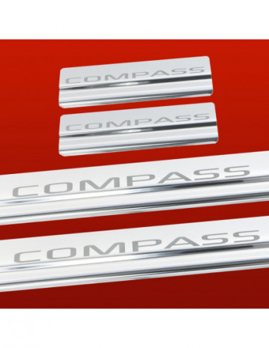 JEEP COMPASS MK1 Door sills kick plates   Stainless Steel 304 Mirror Finish
