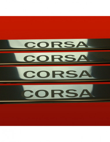 OPEL/VAUXHALL CORSA C Battitacco sottoporta 5 porte Acciaio inox 304 finitura a specchio