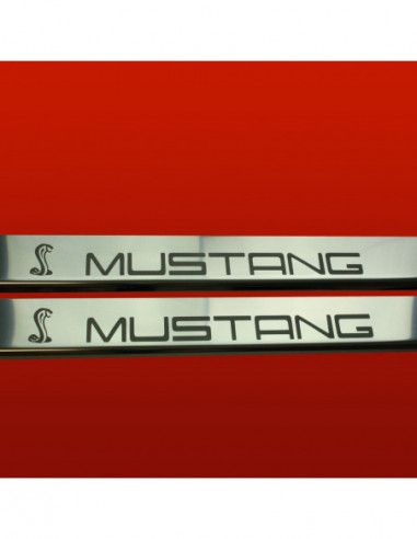FORD MUSTANG MK4 Door sills kick plates COBRA  Stainless Steel 304 Mirror Finish