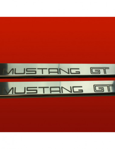 FORD MUSTANG MK4 Plaques de seuil de porte MUSTANG GT  Acier inoxydable 304 Finition miroir
