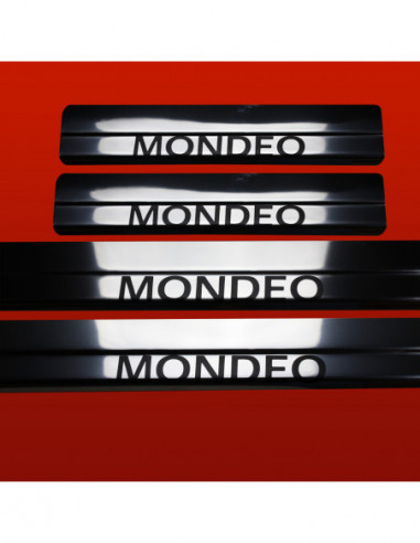 FORD MONDEO MK3 Plaques de seuil de porte   Acier inoxydable 304 Finition miroir Inscriptions en noir