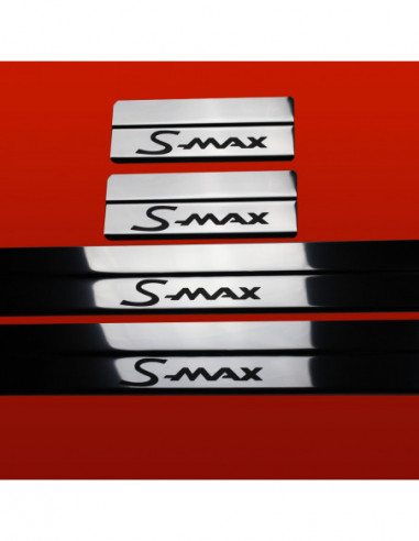 FORD S-MAX MK1 Plaques de seuil de porte   Acier inoxydable 304 Finition miroir Inscriptions en noir