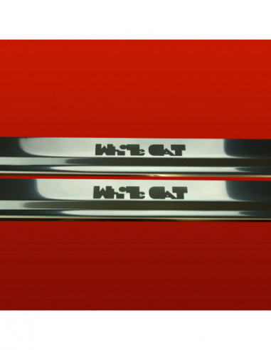VW SCIROCCO MK2 Door sills kick plates WHITE CAT  Stainless Steel 304 Mirror Finish