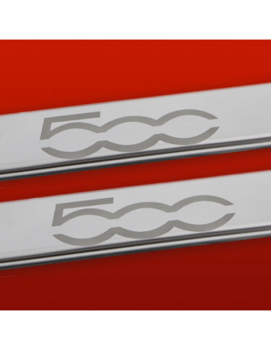 FIAT 500  Door sills kick plates   Stainless Steel 304 Mirror Finish