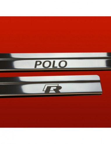 VW POLO MK4 9N 9N3 Door sills kick plates POLO R 3 doors Stainless Steel 304 Mirror Finish