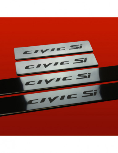 HONDA CIVIC MK9 Nakładki progowe na progi CIVIC SI Hatchback Stal nierdzewna 304 połysk