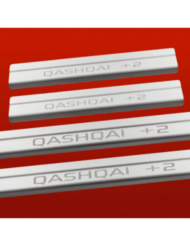 NISSAN QASHQAI MK1 Door sills kick plates QASHQAI +2 2 Stainless Steel 304 Mat Finish