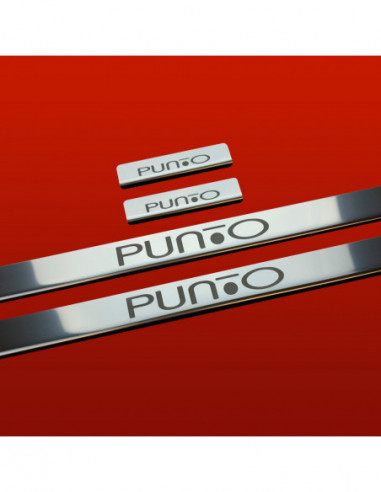 FIAT PUNTO EVO  Door sills kick plates  5 doors Stainless Steel 304 Mirror Finish
