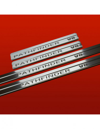 NISSAN PATHFINDER MK3 R51 Plaques de seuil de porte PATHFINDER V8  Acier inoxydable 304 Finition miroir