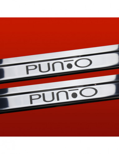 FIAT PUNTO EVO  Door sills kick plates  3 doors Stainless Steel 304 Mirror Finish