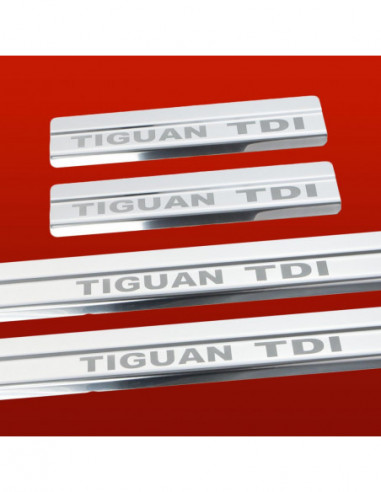 VW TIGUAN MK1 Door sills kick plates TIGUAN TDI  Stainless Steel 304 Mirror Finish