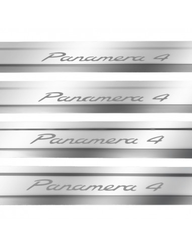 PORSCHE PANAMERA 971 Plaques de seuil de porte PANAMERA 4  Acier inoxydable 304 Finition miroir