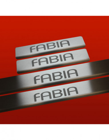 SKODA FABIA MK2 Door sills kick plates   Stainless Steel 304 Mat Finish