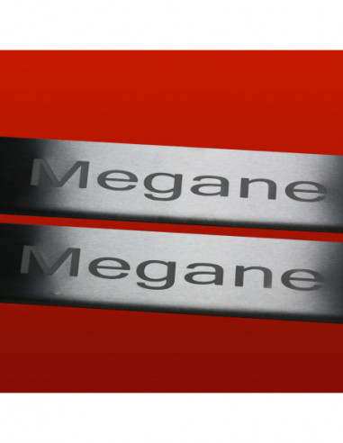 RENAULT MEGANE MK2 Door sills kick plates  3 doors Stainless Steel 304 Mat Finish