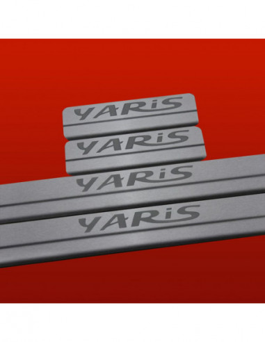 TOYOTA YARIS MK3 Door sills kick plates  Prefacelift 5 doors Stainless Steel 304 Mat Finish