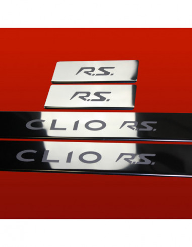 RENAULT CLIO MK4 Plaques de seuil de porte CLIO RS 5 portes Acier inoxydable 304 Finition miroir
