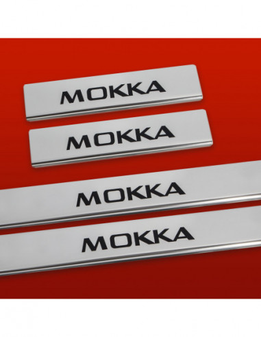 OPEL/VAUXHALL MOKKA  Door sills kick plates   Stainless Steel 304 Mirror Finish Black Inscriptions