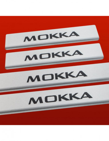 OPEL/VAUXHALL MOKKA  Door sills kick plates   Stainless Steel 304 Mat Finish Black Inscriptions