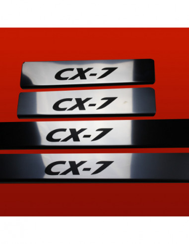 MAZDA CX-7  Plaques de seuil de porte   Acier inoxydable 304 Finition miroir Inscriptions en noir