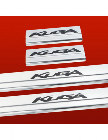 FORD KUGA MK1 Door sills kick plates   Stainless Steel 304 Mirror Finish Black Inscriptions
