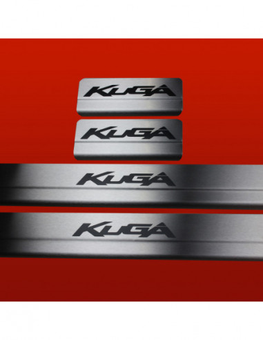 FORD KUGA MK1 Door sills kick plates   Stainless Steel 304 Mat Finish Black Inscriptions